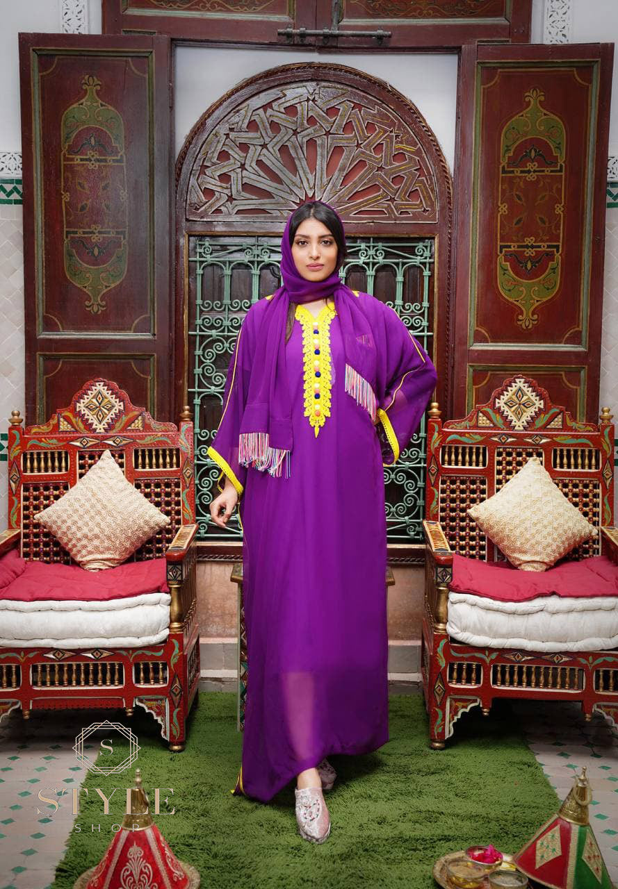 كندورة فصالة راقية ولوينات غزالة فراشة موسلين😍 Ref1