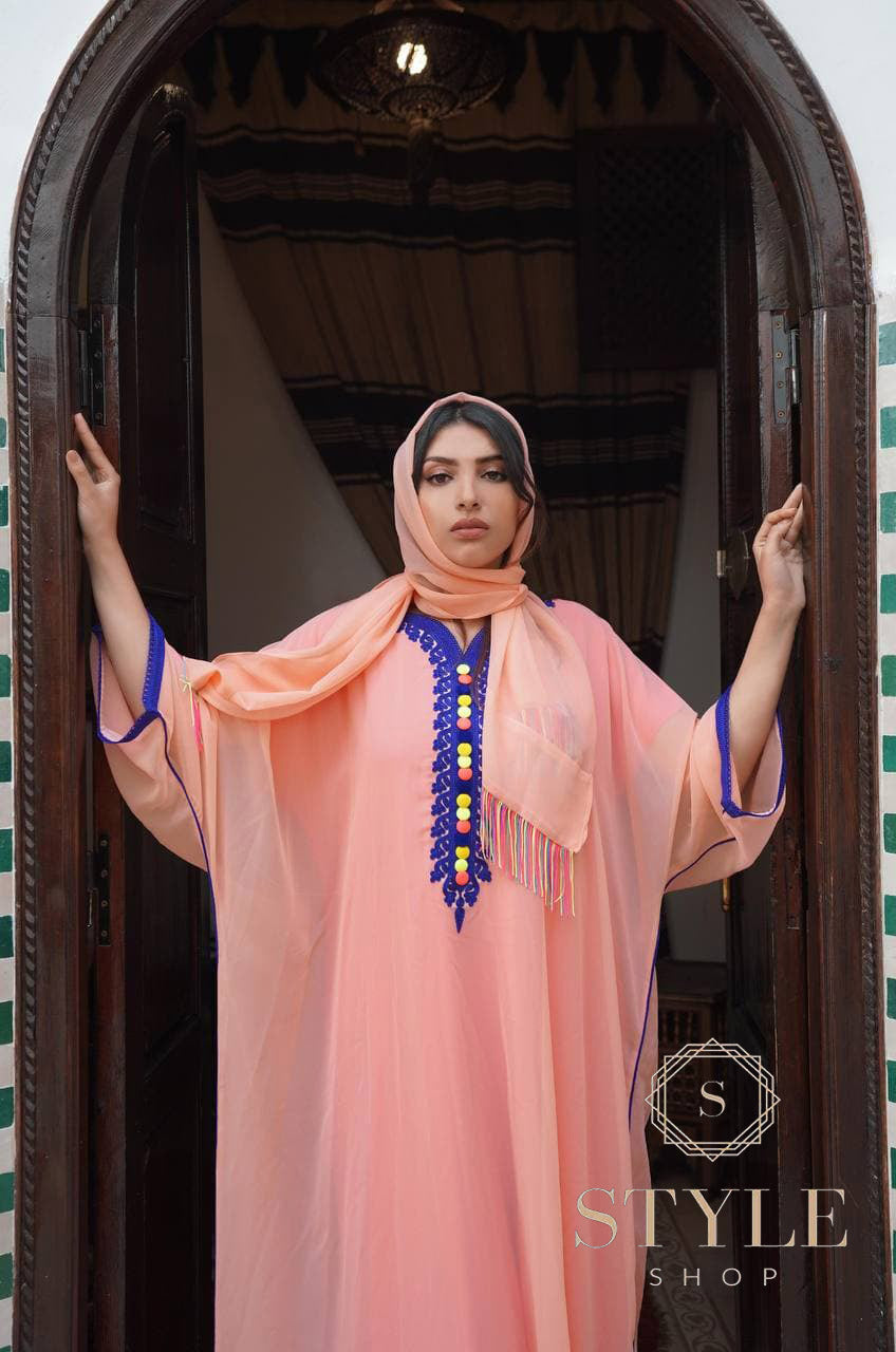كندورة فصالة راقية ولوينات غزالة فراشة موسلين😍 Ref1