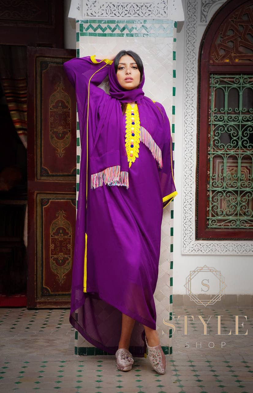 كندورة فصالة راقية ولوينات غزالة فراشة موسلين😍 Ref1